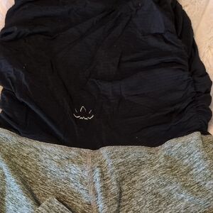 Black and Gray Ruched Top